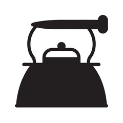 Old Coal Iron with Handle Silhouette Illustration