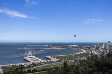 Baku city view from bird fly