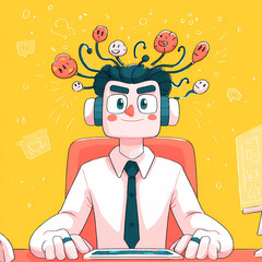 Innovative mind concept empathetic AI talent profile analysis symbol for modern business management and advanced digital solutions stock illustration photo
