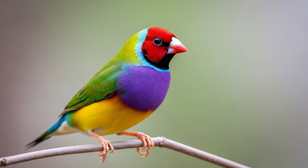 Obraz premium wildlife photograph of a vibrant Gouldian Finch