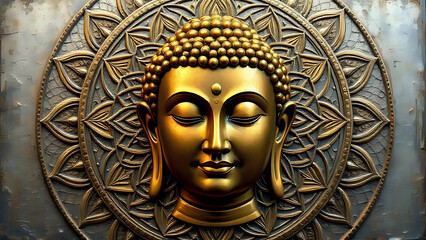 3D lord buddha statue