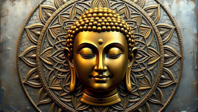 3D lord buddha statue - Powered by Adobe