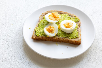 avocado egg toast bread breakfast