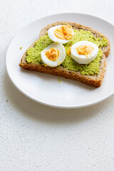 avocado egg toast bread breakfast