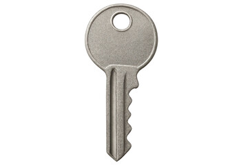 Single metal key isolated on transparent background
