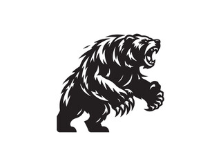 bear silhouette vector logo illustration design