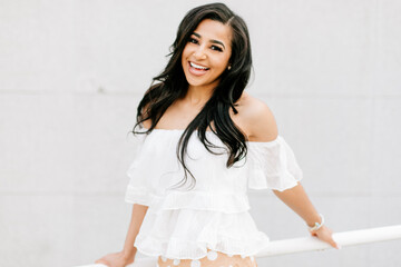 Young African American woman laughing 