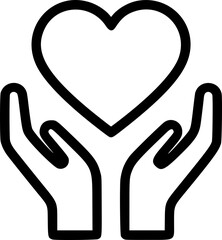 Obraz premium Hands Holding a Heart Icon