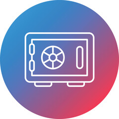 Safebox Line Gradient Circle Background Icon