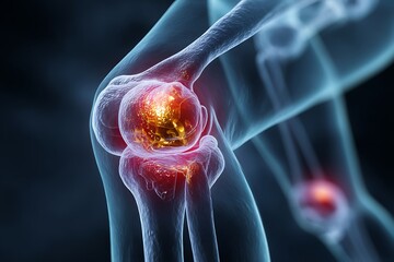 Knee joint pain arthritis inflammation medical illustration anatomy health problem bone disease pain relief