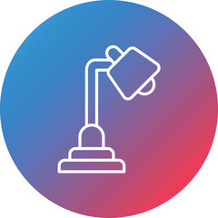 Table Lamp Line Gradient Circle Background Icon