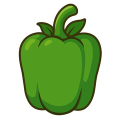 Green Bell Pepper Vector Illustration