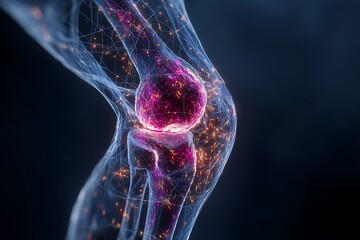 Knee joint pain arthritis inflammation human anatomy medical illustration healthcare diagnosis treatment 3d render