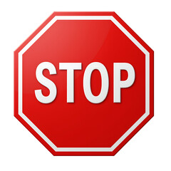 Bright Red Octagonal Stop Sign with White Border and Text A Universal Symbol of Halt and Safety