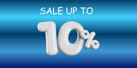  "10% OFF 3D Sale Banner&mdash;Featuring a stunning holographic iridescent foil number '10' set against a vibrant Y2K gradient background. Eye-catching and modern, this vector illustration is perfect for 