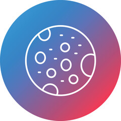 Full Moon Line Gradient Circle Background Icon
