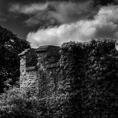 Castle wall and clouds
