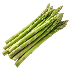 A fresh bunch of asparagus isolated on a transparent background
