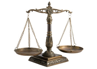 Antique brass balance scale symbolizing justice and fairness