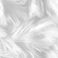 Fototapeta premium White feathers softly layered on a light gray background 
