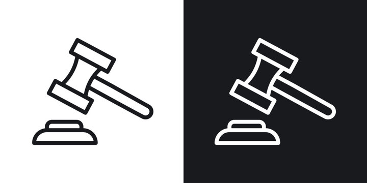 Law icon vector symbol in Line Art Style for Design, Presentation, Website or Apps Elements.