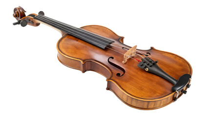 Fototapeta premium Antique wooden violin with detailed craftsmanship on a dark background