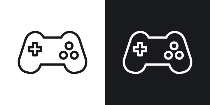 Game controller icon vector symbol in Line Art Style for Design, Presentation, Website or Apps Elements.