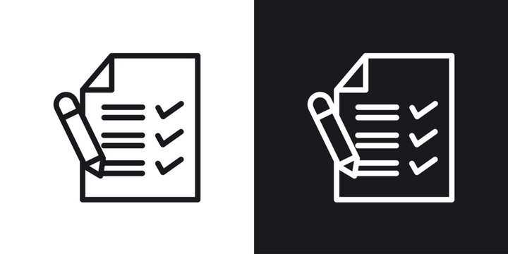 Feedback form icon vector symbol in Line Art Style for Design, Presentation, Website or Apps Elements.