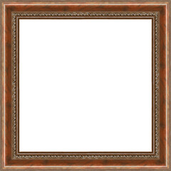 Smooth wooden frame with partial relief decor
