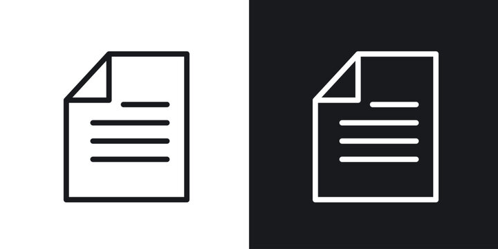 Document icon vector symbol in Line Art Style for Design, Presentation, Website or Apps Elements.