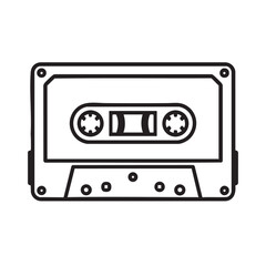 Obraz premium title Cassette Tape Icon keywords cassette tape icon illustration silhouette audio music recording compact portable analog digital retro vintage nostalgia audio