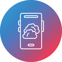 Weather App Line Gradient Circle Background Icon