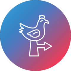 Wind Vane Line Gradient Circle Background Icon