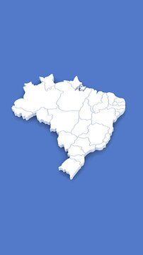 3d animated map of Brazil for news and Geopolitical Themes. With luma matte.