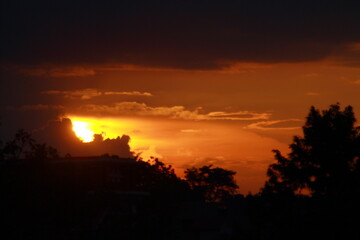 sunset over the mountains