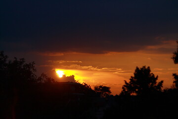 sunset over the river