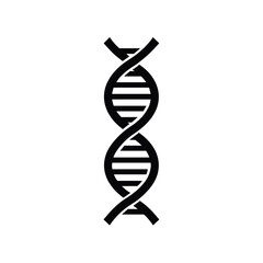 DNA double helix structure in minimalistic black design  on a transparent background