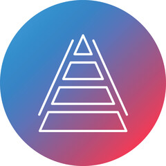 Pyramid Chart Line Gradient Circle Background Icon