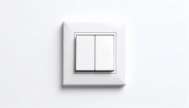 White double light switch mounted on a white wall.