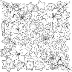 christmas, pattern, flower, vector, floral, design, seamless, vintage, illustration, ornament, decoration, art, wallpaper, nature, decor, texture, element, flowers, mandala, leaf, retro, ornate, lace,