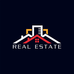 residential building home real estate logo design vector