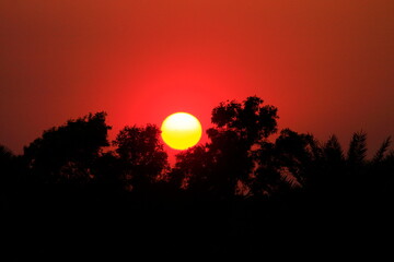 sunset over the mountains