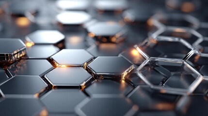 glowing hexagons abstract background