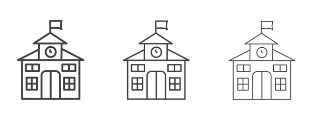 school icon vector Graphics. Black thin lines icons © ramsey