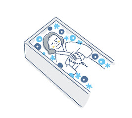 棺桶の中の花に囲まれたご遺体