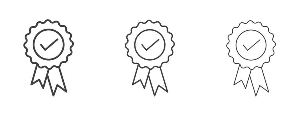 Rosette icon vector Graphics. Black thin lines icons