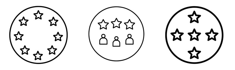 Flat modern icon representing customer experience or a 5-star satisfaction rating for review apps and websites