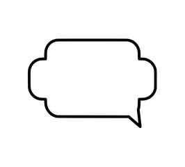 Line art icon of a thought bubble amidst clouds is a modern representation for use on apps and websites