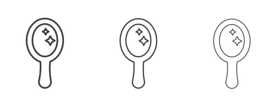 Mirror icon vector Graphics. Black thin lines icons