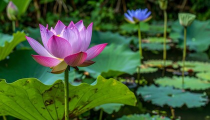 Obraz premium Pink lotus flower in a pond (1)
